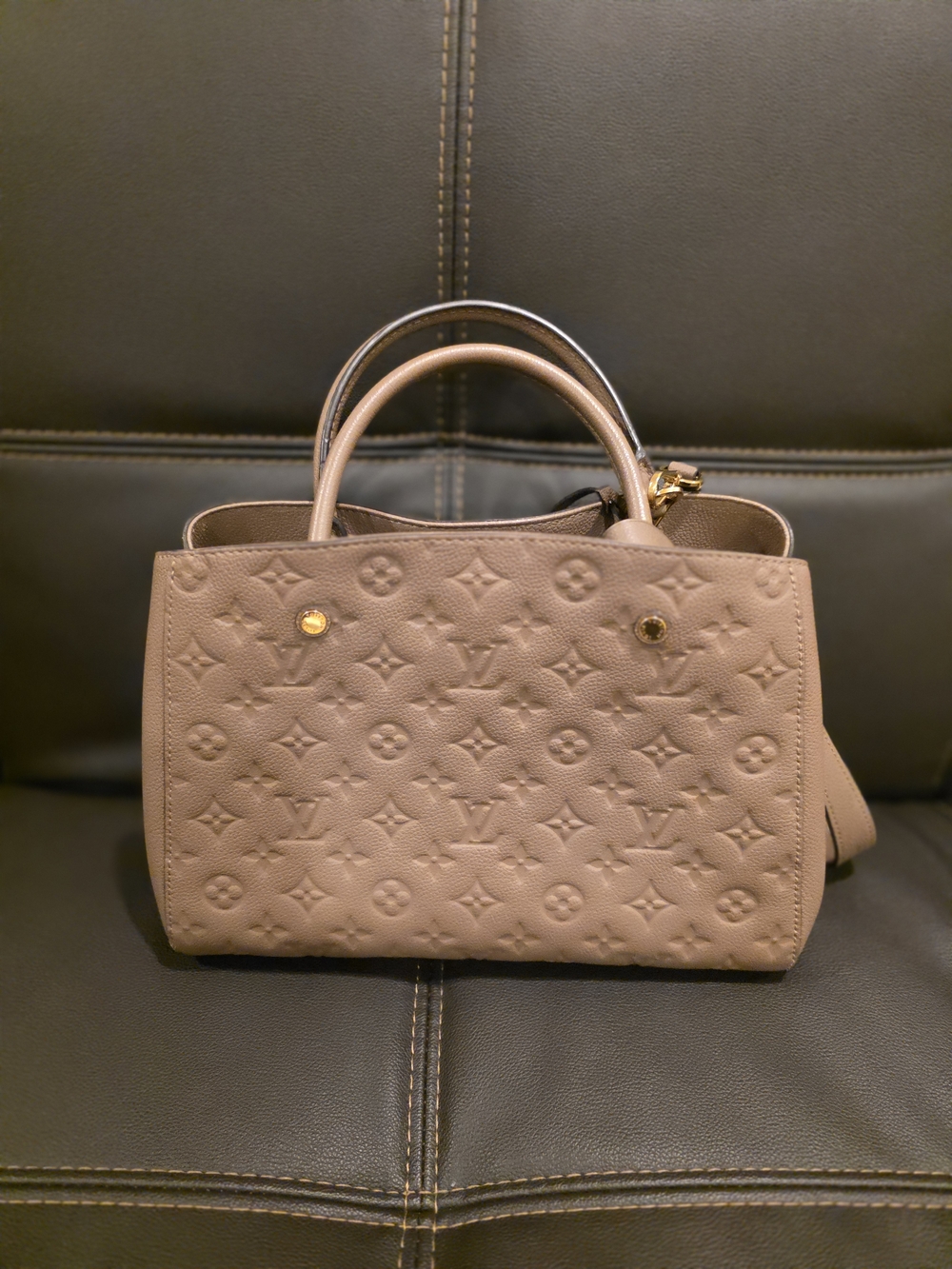 Louis Vuitton Montaigne Camel Top-Handle Satchel